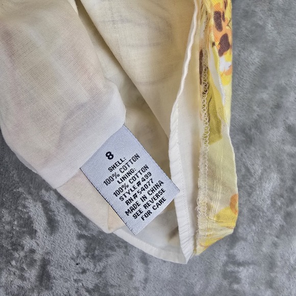 Cabi Y2K Milkmaid Floral Sundress 8 Yellow Brown Roses - Picture 8 of 9